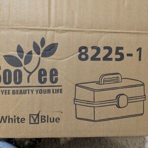 White and Blue Storage Box